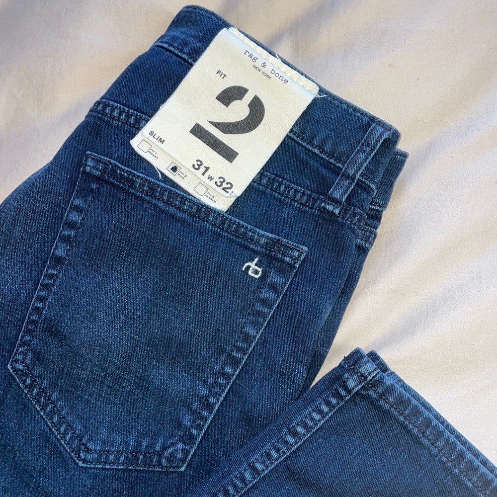 RAG & BONE Fit 2 Slim Fit Stretch Jeans 31x32 Dark Wash